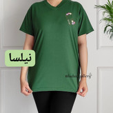 تیشرت گلدوزی گل جنس نخ پنبه فری سایز تا ۴۸